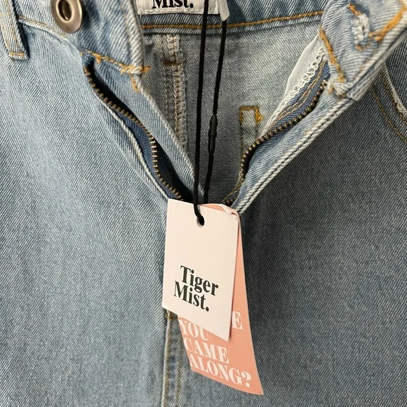 Tiger Mist Nikita Denim Mini Skirt High Waist Distressed New Tags Small - Picture 3 of 4